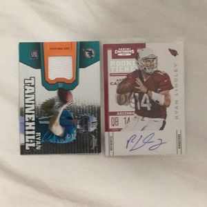 one AUTOGRAPHED football card, and one JERSEY card